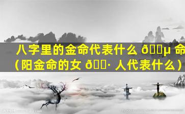 八字里的金命代表什么 🌵 命（阳金命的女 🕷 人代表什么）
